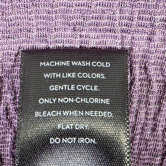 Womens Simply Vera Vera Wang Purple Textured Top Short Sleeve Polyester Blend 1X - Picture 7 of 8